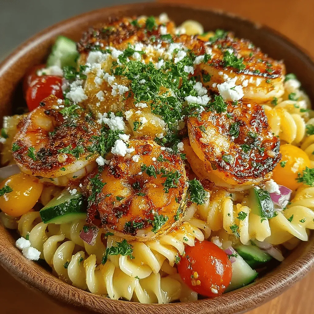When it comes to summertime meals, few dishes can rival the vibrancy and fresh flavors of a well-crafted pasta salad. Enter the Savory Sunshine Grilled Garlic Shrimp Pasta Salad—a dish that embodies the essence of sunny days and outdoor gatherings. This delightful pasta salad brilliantly balances the succulent taste of grilled shrimp, the comforting twist of fusilli pasta, and a medley of fresh vegetables, all harmonized by the zesty kick of garlic and lemon. Whether you're planning a casual lunch, a picnic in the park, or a festive dinner with friends, this recipe is versatile enough to fit any occasion, making it a staple in your culinary repertoire.
