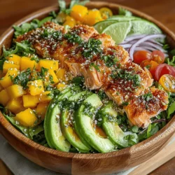 In today’s fast-paced world, the demand for healthy, convenient meal options has surged. Salad bowls have emerged as a popular choice, combining nutrition, flavor, and versatility in one appealing dish. They can be tailored to suit various dietary preferences, making them a staple for anyone looking to eat healthier without sacrificing taste. One standout recipe that encapsulates the essence of a vibrant salad bowl is the Tropical Bliss Mango & Salmon Salad Bowl. This dish not only delights the palate but also brings a refreshing twist to your meal routine.