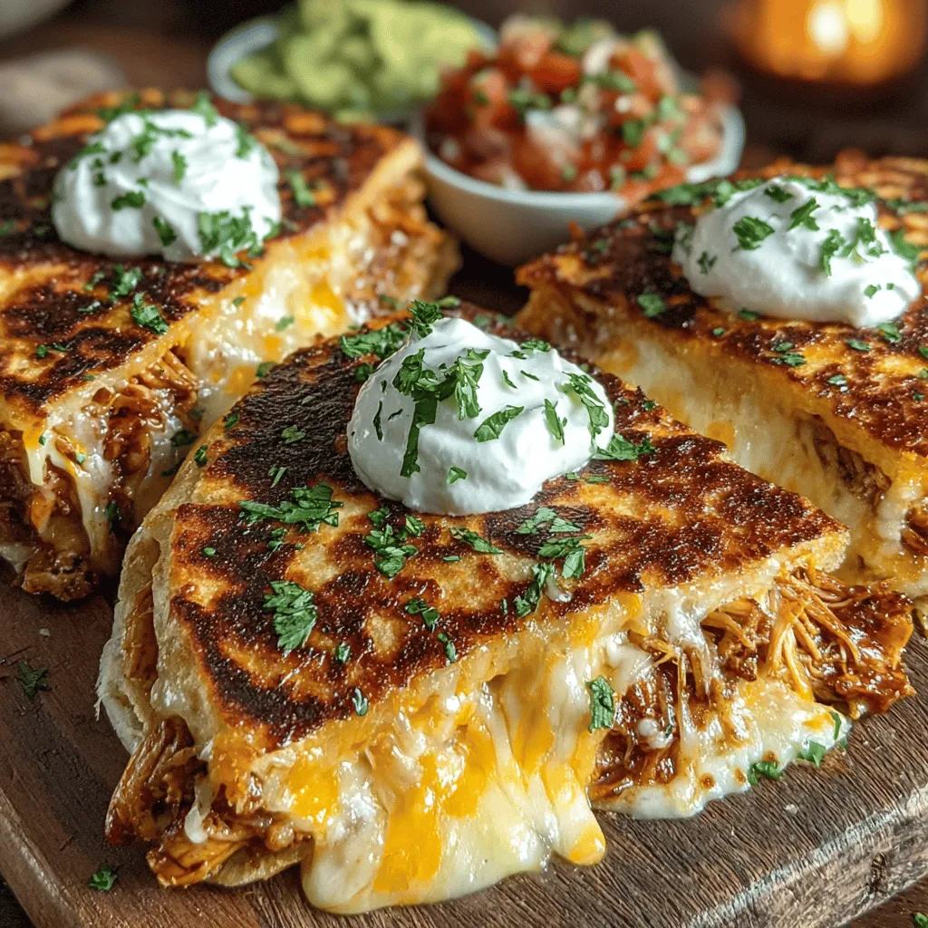 Quesadillas are an iconic dish in Mexican cuisine, celebrated for their versatility and ease of preparation. Whether you're hosting a casual gathering, preparing a quick family meal, or crafting an elaborate dinner spread, quesadillas offer an effortless way to impress your guests and satisfy your cravings. Among the myriad of quesadilla variations, the Cheesy Green Chile Chicken Quesadilla stands out for its delightful combination of gooey cheese and the unmistakable kick of green chiles. This recipe not only tantalizes the taste buds but also presents a quick and satisfying solution for busy weeknights and spontaneous snacking.