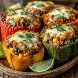 Creating these stuffed bell peppers is a straightforward process, and the steps are easy to follow: