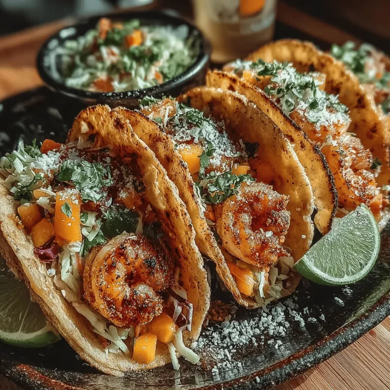 Tacos are a beloved meal option around the globe, celebrated for their versatility and ability to adapt to a myriad of flavors. Whether filled with hearty meats, fresh vegetables, or vibrant seafood, tacos can be customized to suit every palate and preference. Today, we invite you to explore a unique twist on this classic dish: Tropical Breeze Shrimp Tacos with Peach Slaw. This recipe is not only a feast for the eyes but also a delightful explosion of flavors that transports you straight to a sun-kissed beach.