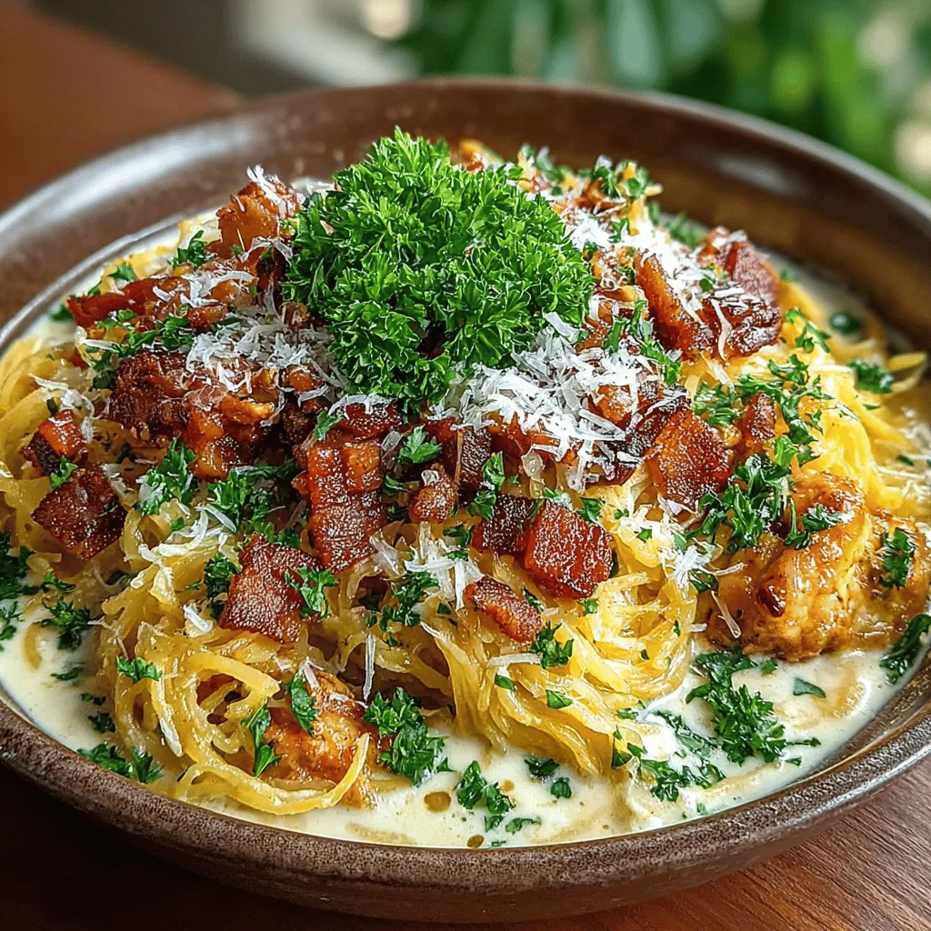 In the realm of healthy eating, spaghetti squash has emerged as a popular alternative to traditional pasta, appealing to those seeking nutritious and low-carb meal options. This versatile vegetable not only offers a unique texture but also serves as a blank canvas for various sauces and toppings, making it an ideal ingredient for creative culinary endeavors. One such delightful dish is Spaghetti Squash Alfredo with Crispy Bacon, a sumptuous recipe that combines the creamy richness of Alfredo sauce with the savory crunch of bacon.