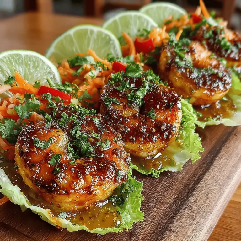 When it comes to vibrant, mouthwatering dishes that are as healthy as they are delicious, Spicy Shrimp Lettuce Wraps with Sweet Peach Glaze stand out as a top contender. This recipe marries the succulent flavors of shrimp with the sweetness of fresh peaches, creating a culinary experience that is both refreshing and satisfying. Perfect for a light lunch, an appetizer, or a main course, these lettuce wraps offer a delightful balance of textures and flavors, making them a fantastic choice for any occasion.