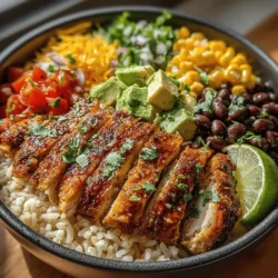 Burrito bowls have surged in popularity as a go-to meal for those seeking a satisfying, customizable, and healthy dining option. These bowls offer a delightful way to enjoy all the flavors of a traditional burrito without the constraints of a tortilla, making them perfect for anyone looking to reduce carbohydrates or simply enjoy a hearty, nutrient-packed meal. Among the myriad of burrito bowl recipes available, the Zesty Lime Chicken and Bean Burrito Bowls stand out with their vibrant flavors and wholesome ingredients. This recipe not only highlights the bold, tangy essence of lime-infused chicken but also incorporates a medley of nutritious components that cater to both taste and health.