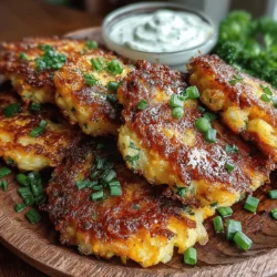 When it comes to satisfying snacks or light meals, few dishes can rival the delightful combination of flavors and textures found in Buffalo Chickpea Potato Cakes. This dish not only promises a hearty bite but also caters to those seeking vegetarian and gluten-free options. Combining the nutty goodness of chickpeas with the comforting texture of potatoes, these cakes are both delicious and nutritious. The added spicy kick from buffalo sauce elevates the flavor profile, while a creamy ranch dip serves as the perfect cooling counterpart, making this recipe a winner on any table.