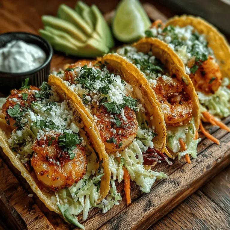Shrimp tacos are a delightful meal option that perfectly blends the flavors of the sea with the vibrant freshness of vegetables. These tacos are more than just a culinary treat; they are a celebration of flavors and textures that tantalize the taste buds. When prepared with zesty shrimp and a vibrant lemon slaw, this dish transforms a simple taco night into a gourmet experience. The combination of succulent shrimp, fragrant spices, and crisp vegetables makes these tacos not only delicious but also a nutritious choice for health-conscious diners.