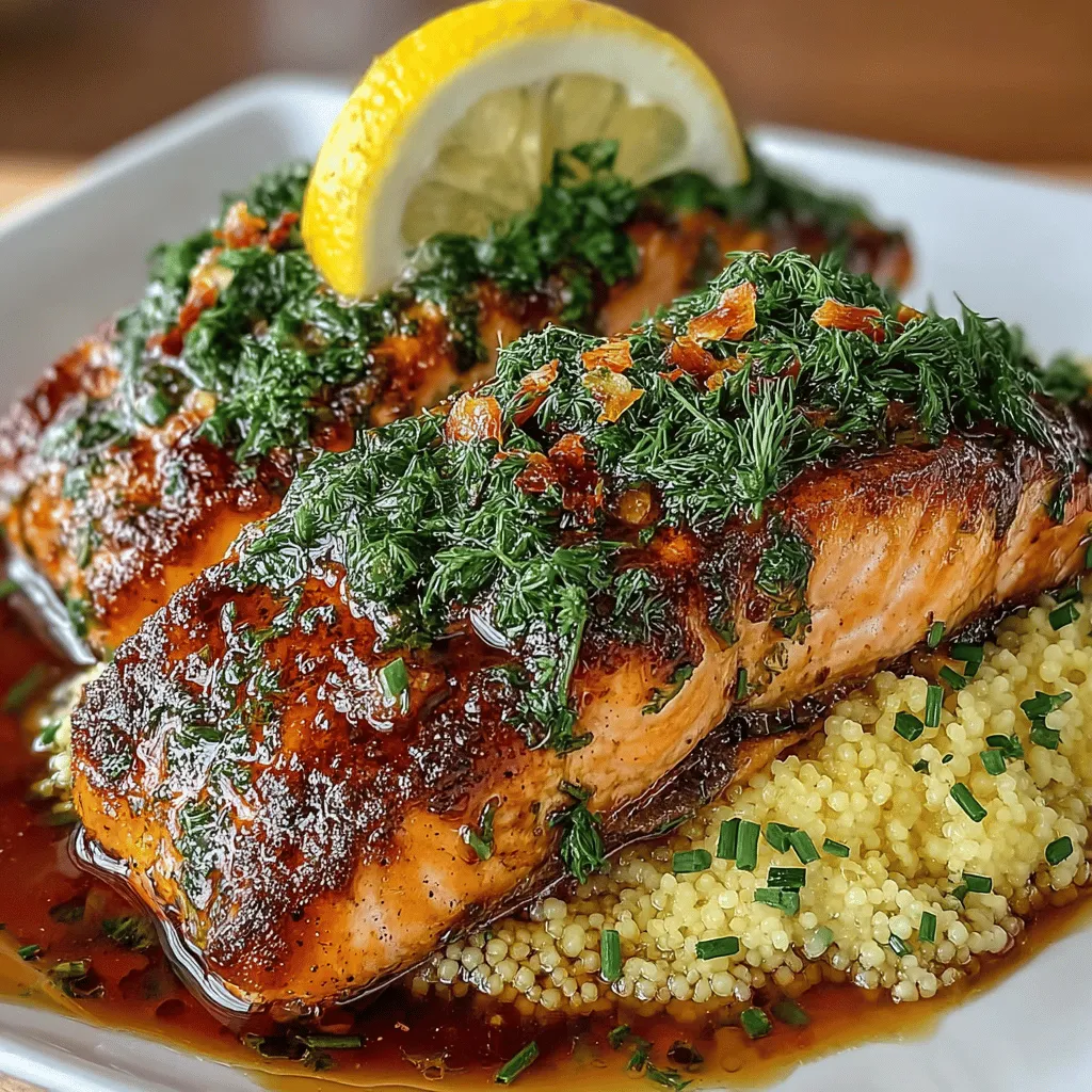 Garlic Herb Salmon with Creamy Couscous is a dish that beautifully marries savory flavors with wholesome ingredients, making it an appealing choice for both weeknight dinners and special occasions. This recipe not only satisfies the palate but also provides a nourishing meal that boasts numerous health benefits. The combination of succulent salmon, fragrant herbs, and creamy couscous creates a well-rounded meal that is as visually appealing as it is delicious.