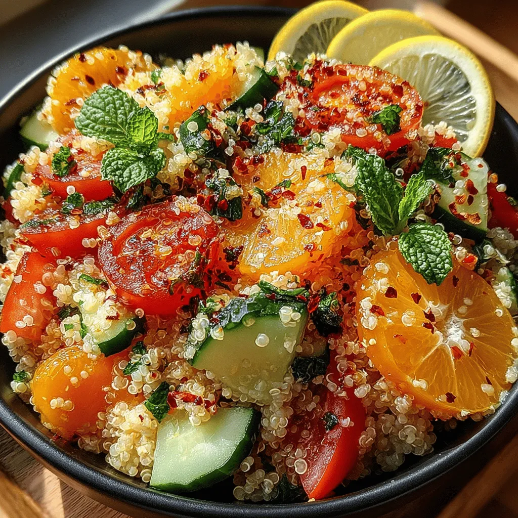 Tabbouleh is a traditional Middle Eastern salad that has delighted palates for centuries, known for its refreshing blend of herbs, vegetables, and grains. Originating from the Levant region, this dish is often associated with Lebanese cuisine, where it serves as both a side dish and a vibrant salad that complements an array of meals. Traditionally made with bulgur wheat, tabbouleh has evolved over the years, embracing various grains and ingredients to accommodate dietary preferences and enhance nutritional value. One such adaptation is the zesty quinoa tabbouleh, which not only retains the essence of the original but also offers a gluten-free alternative that packs a punch in flavor and health benefits.