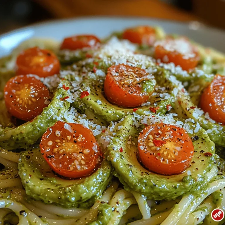 When it comes to comfort food, pasta often takes center stage in my kitchen. There's something inherently satisfying about a big bowl of pasta; it serves as a warm hug on a chilly day or a quick meal after a long day at work. Among the myriad of pasta dishes, one that stands out for its simplicity and flavor is Creamy Avocado Pesto Pasta. This dish unites the rich, buttery texture of ripe avocados with the aromatic freshness of basil, resulting in a luscious sauce that clings beautifully to every strand of pasta. Not only is this recipe delicious, but it is also incredibly easy to prepare, making it a staple for busy weeknights or spontaneous gatherings with friends. Join me as I guide you through this delightful recipe, sharing tips and tricks to make your cooking experience as enjoyable as the meal itself.