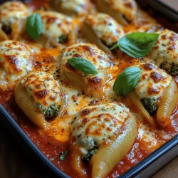 Stuffed pasta serves as a brilliant way to combine various ingredients into a single, harmonious dish. The beauty of this culinary technique lies in its flexibility; you can tailor the fillings to suit your preferences or dietary needs. Whether you prefer a meat-based stuffing or a vegetarian option, the possibilities are endless. In the case of Elegant Creamy Spinach Stuffed Shells, spinach takes center stage, showcasing its vibrant color and nutritional prowess. Spinach is rich in vitamins A, C, and K, as well as iron and calcium, making it an excellent choice for those looking to enhance their vegetable intake while enjoying a delicious meal.