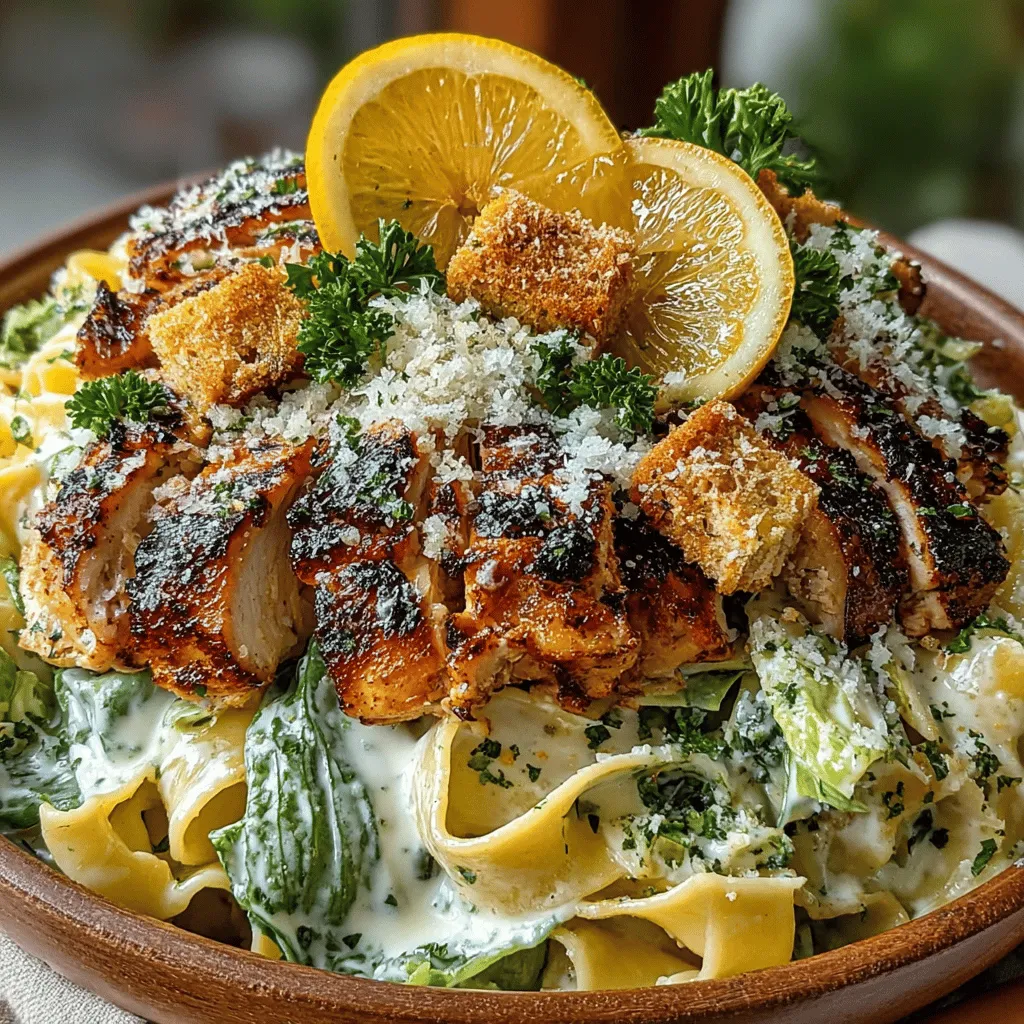 Pasta dishes have long been a beloved staple in many households, cherished for their comforting nature and versatility. They can serve as a satisfying meal for a busy weeknight or a centerpiece for a family gathering, making them a go-to choice for home cooks everywhere. Among the myriad of pasta recipes available, Grilled Chicken Caesar Pasta stands out as a delightful fusion of flavors that takes the classic Caesar salad to a whole new level. This dish combines tender grilled chicken, fresh romaine lettuce, and creamy Caesar dressing with perfectly cooked fettuccine for a meal that is not only delicious but also visually appealing.