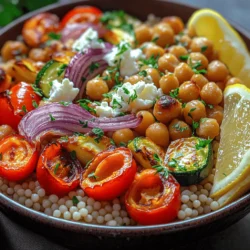 Couscous bowls have surged in popularity as a meal choice, celebrated for their versatility, nutritional value, and the ease with which they can be customized to suit various dietary preferences. The Vibrant Roasted Veggie Couscous Bowl is a prime example of this trend, offering not just a feast for the palate but also a visual delight. This recipe showcases a rainbow of colors and flavors, combining wholesome vegetables, protein-rich chickpeas, and aromatic spices that make it an ideal option for lunch, dinner, or meal prep. As we delve into the preparation of this stunning dish, you'll discover how simple ingredients can come together to create a nutritious and delicious meal that is sure to impress.