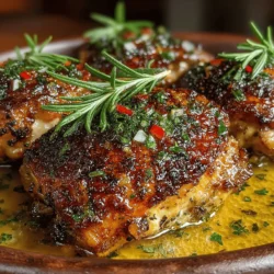 Roasted garlic herb chicken thighs are a culinary delight that embodies the perfect harmony of flavors and textures. This dish offers an irresistible combination of crispy skin, juicy meat, and fragrant herbs, making it an ideal choice for family dinners or gatherings with friends. The allure of roasted garlic herb chicken thighs lies not only in their delectable taste but also in their comforting qualities that evoke feelings of home and warmth. This recipe is a celebration of simplicity, showcasing how fresh ingredients can come together to create a dish that is both satisfying and impressive.
