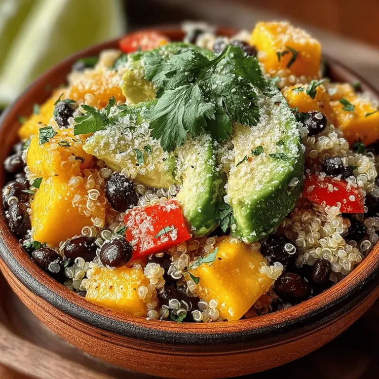 As the sun shines brightly and the days grow longer, there's nothing quite as refreshing as a light, nutritious salad that captures the essence of summer. The Tropical Crunch Mango Black Bean Quinoa Salad is a vibrant and colorful dish that combines the sweetness of ripe mango with the earthiness of black beans and the nutty flavor of quinoa. This salad not only tantalizes your taste buds but also provides a wholesome meal that is perfect for any occasion—be it a summer gathering, meal prep for the week, or a quick lunch on a busy day.
