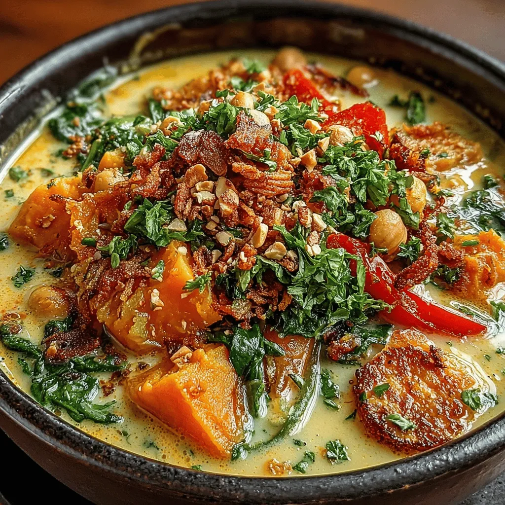 Explore the delightful world of plant-based cuisine with our Fiery Sweet Potato & Peanut Bliss recipe. This hearty and vibrant stew combines the natural sweetness of sweet potatoes with the rich creaminess of coconut milk and the satisfying crunch of peanuts. Ideal for cozy dinners or meal prep, this dish not only tantalizes your taste buds but also nourishes your body with wholesome ingredients.