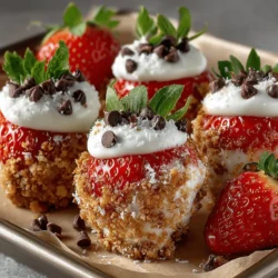 Selecting the right strawberries is crucial for the success of your Frosty Strawberry Bliss Bites. Look for strawberries that are firm, plump, and vibrant red in color. Avoid any that appear dull or have white or green patches, as these are likely underripe. It’s also important to check for any bruises or soft spots, which can indicate overripeness. When you find the perfect strawberries, here’s how to prepare them: