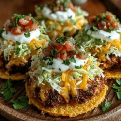 When it comes to culinary creations that bring joy and satisfaction to both the cook and the guests, Mini Chicken Taco Crunch Stacks stand out as a delightful option. These bite-sized tacos are not only visually appealing but also incredibly easy to make, making them perfect for gatherings, family dinners, or a quick weeknight meal. The versatility of flavors and the playful presentation make these mini stacks a crowd-pleaser that fits well in any culinary repertoire.
