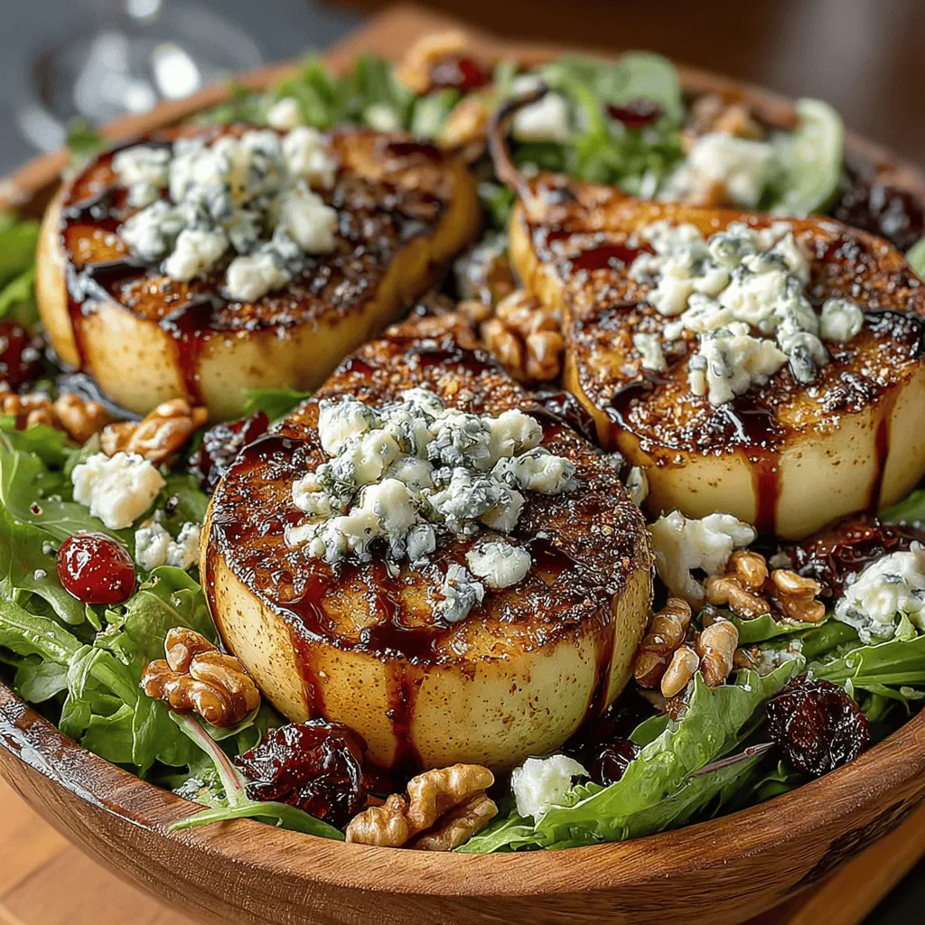 The Roasted Pear & Walnut Salad is a culinary masterpiece that marries the sweet, caramelized flavors of roasted pears with the satisfying crunch of walnuts and the creamy richness of cheese. This vibrant dish is not only a treat for the taste buds but also a feast for the eyes, making it a perfect addition to your dining table for any occasion. Whether you are hosting a casual lunch, preparing a festive dinner, or simply looking for a nutritious light meal, this salad fits the bill seamlessly.