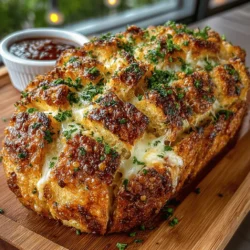 Cheesy garlic pull-apart bread is more than just a dish; it’s an experience that brings people together. The intoxicating aroma of freshly baked bread mingled with the rich scent of garlic and melting cheese has a magical way of drawing everyone to the kitchen. This delightful recipe is perfect for gatherings, family dinners, and game nights, making it a go-to option for those looking to impress guests or simply treat their family to something special.