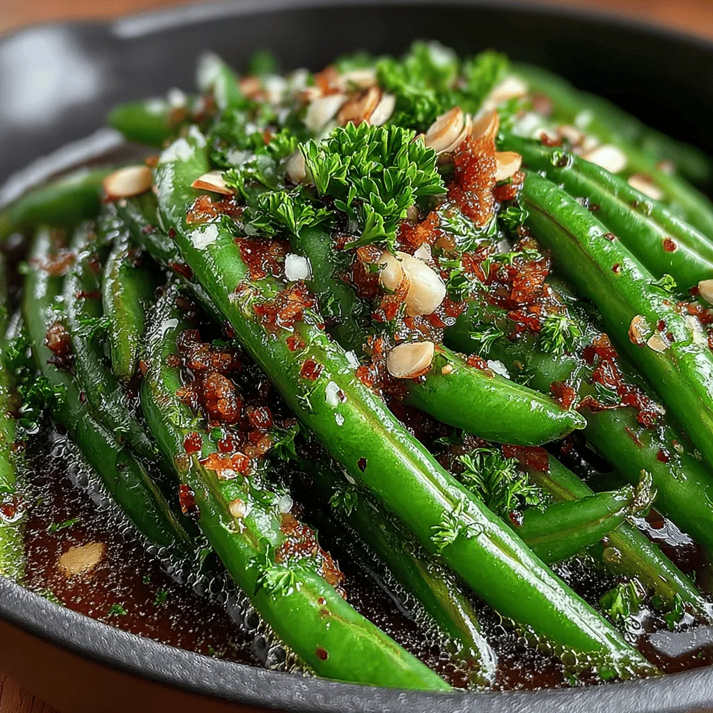 When it comes to serving Zesty Garlic Butter Green Beans, presentation is key to enhancing the overall dining experience. To create an appealing visual, consider layering the green beans in a shallow serving dish. Start by placing the perfectly sautéed green beans in a pile, allowing them to cascade slightly over one another. This not only showcases the vibrant green color but also gives the dish a rustic, inviting look.